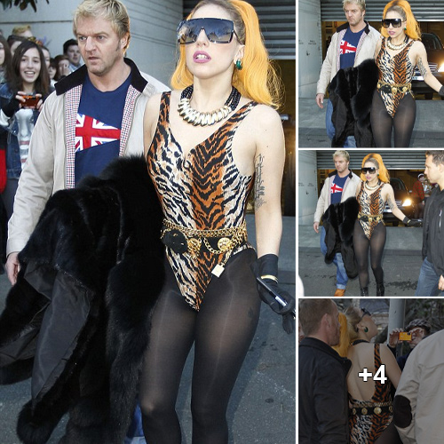 “Unleashing Her Wild Side: Lady Gaga Rocks Tiger-Printed Attire with Flair”
